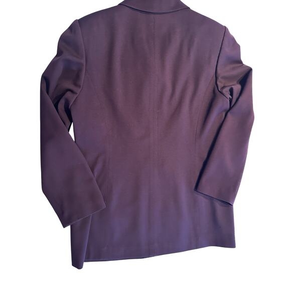 Le Suit Pantsuit Women’s Sz 12 Blazer Wide Leg Textured Career Office burgundy - Picture 3 of 11